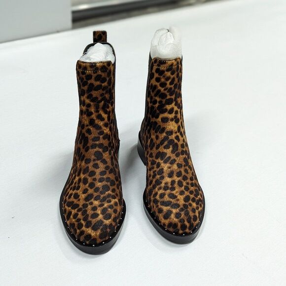 Rebecca Minkoff Size 7M Brown Leopard Print Calf Hair Sabeen Too Ankle Boots NEW - Picture 3 of 9